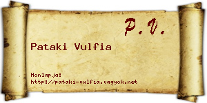 Pataki Vulfia névjegykártya
